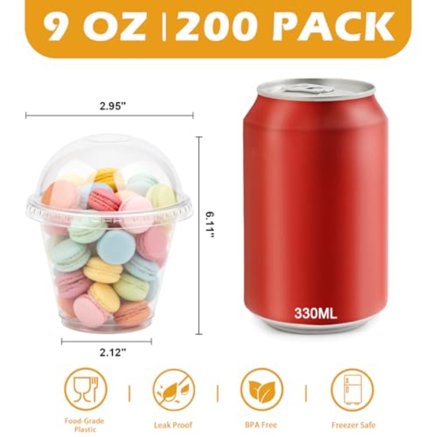 200 Pack 9 oz Clear Plastic Cu – Plastic Dome Clear Bewertung und Preis