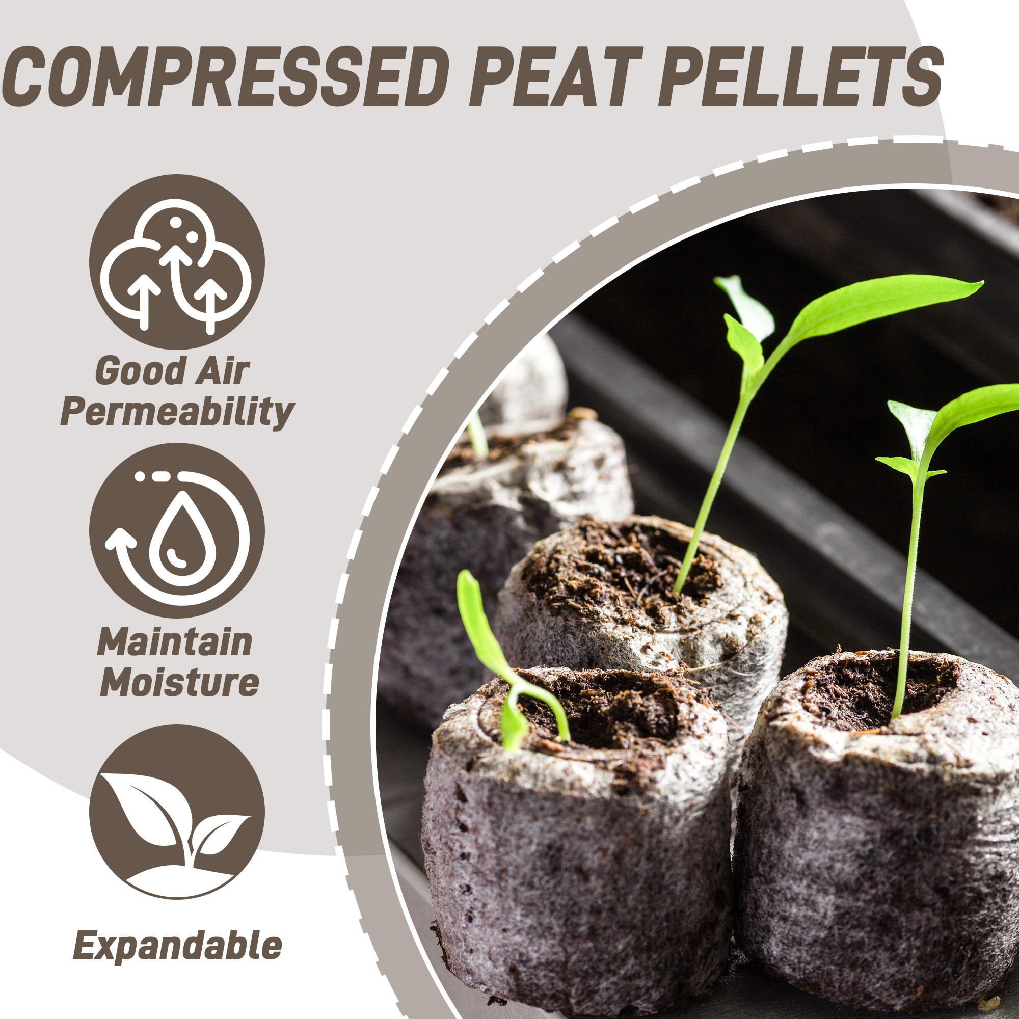 50pcs 35mm Compressed Peat Pel – Peat Pellet Tray Bewertung und Preis