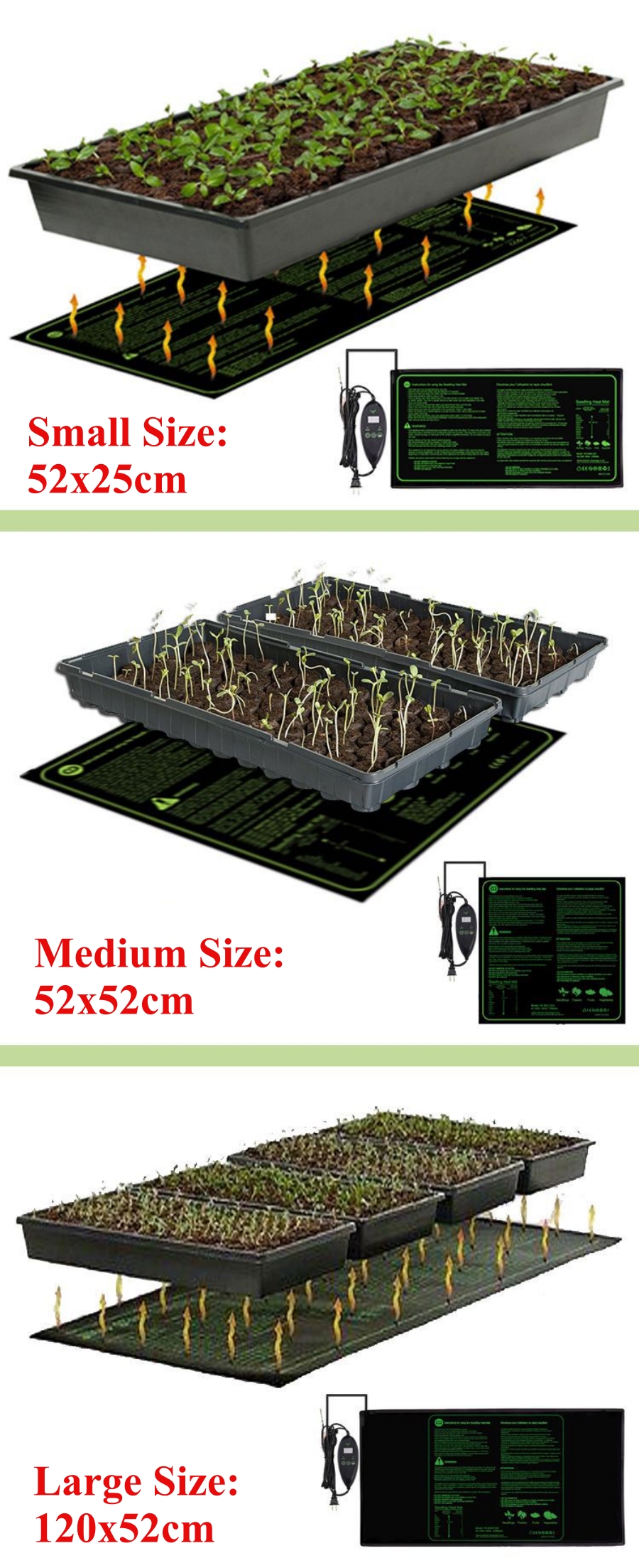 3 Sizes Upgrade Seedling Heat  – Heat Mat Seedling Bewertung und Preis