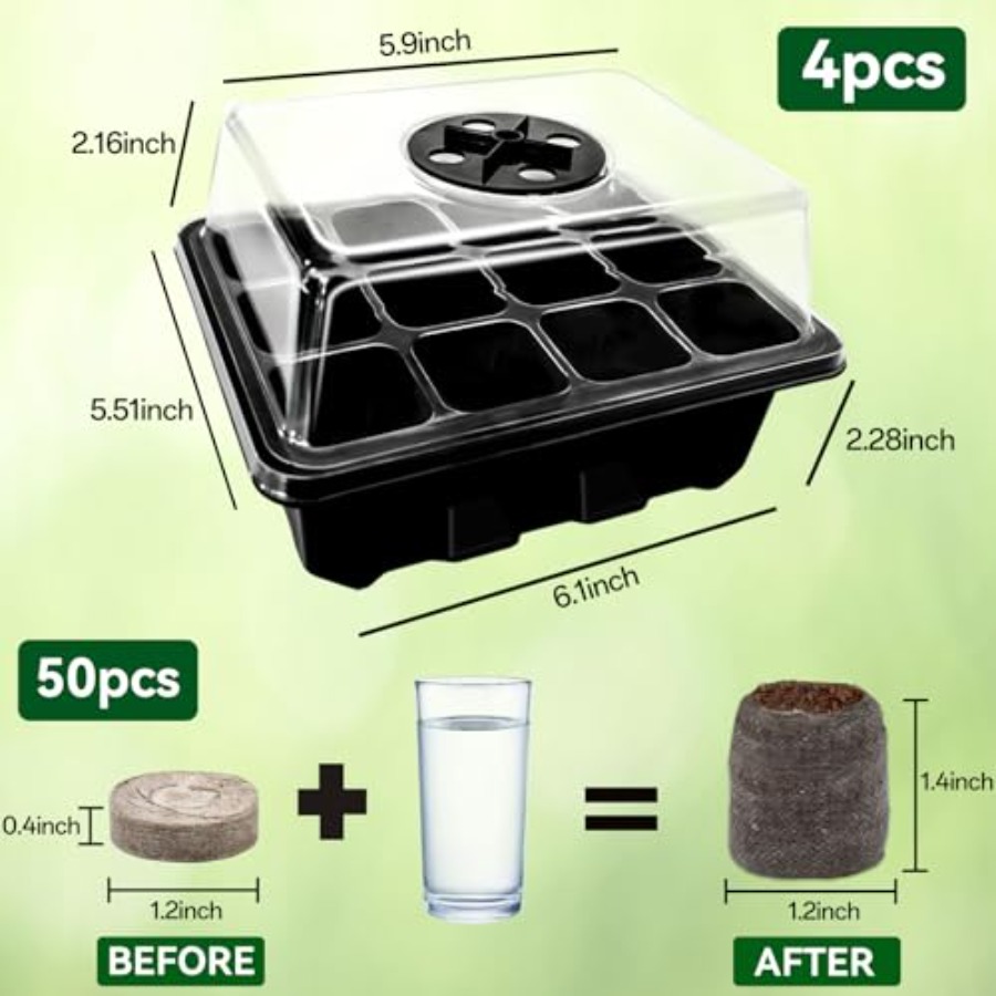 8 Pack Seed Starter Tray with  – Peat Pellet Tray Bewertung und Preis